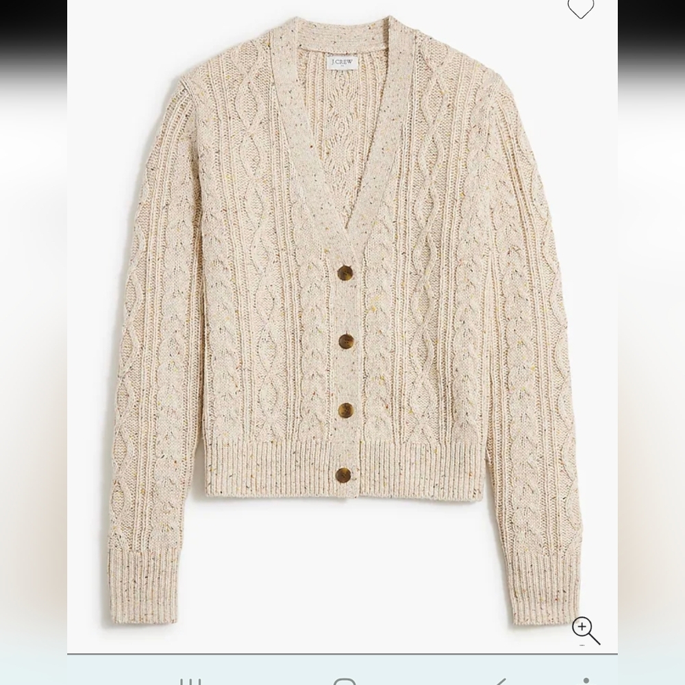 J. Crew Donegal Cable Knit Cardigan Sweater Sz.XL NWT
